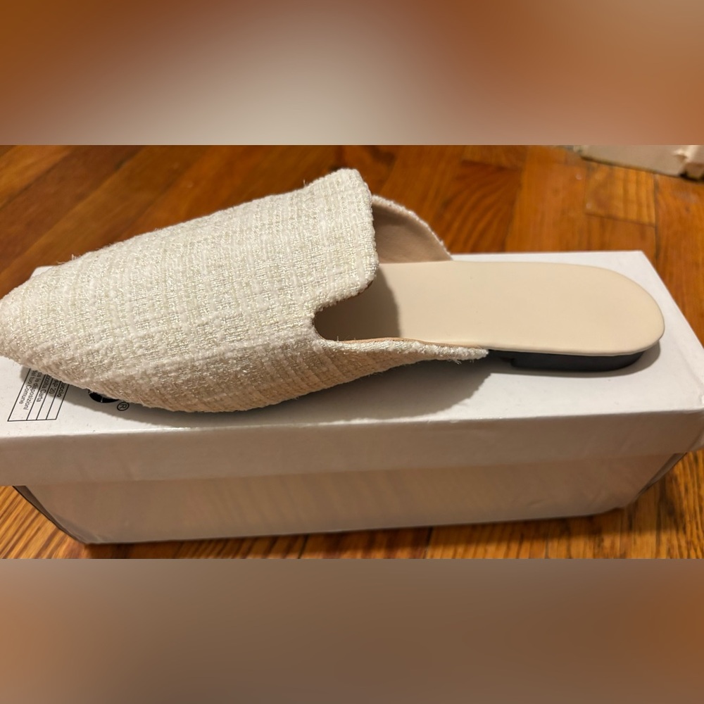 Off white slip on mules